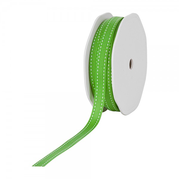 Ripsband-STITCHES, 10mm breit / 20m-Rolle, maigrün