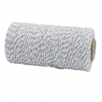 Bäckergarn, hellgrau-weiß: 1,5mm breit / 100m-Rolle Bäckergarn, hellgrau-weiß: 1,5mm breit / 100m-Rolle