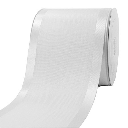 Satinband-Tischband Luxury: 100 mm breit / 20 m-Rolle, weiss
