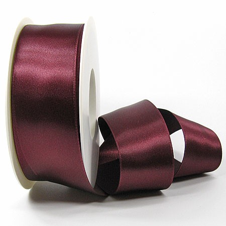 Satinband-SINFINITY, bordeaux: 38mm breit / 25m-Rolle, mit feiner Webkante