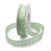 Karoband: 25mm breit / 25m-Rolle, hellgrün-weiss Karoband: 25mm breit / 25m-Rolle, hellgrün-weiss