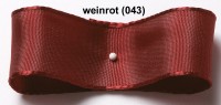 Seidenband mit Drahtkante: 25mm breit / 25m-Rolle, weinrot Seidenband mit Drahtkante: 25mm breit / 25m-Rolle, weinrot