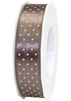 Pünktchenband-MINI DOTS, taupe: 25mm breit / 20m-Rolle. Pünktchenband-MINI DOTS, taupe: 25mm breit / 20m-Rolle.