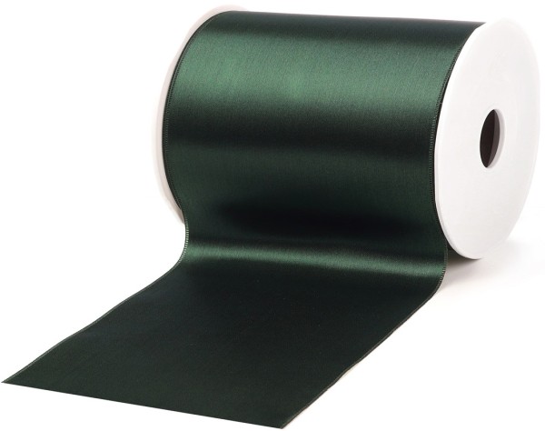 Satinband-Tischband, dunkelgrün: 150 mm breit / 25 Meter, mit Webkante