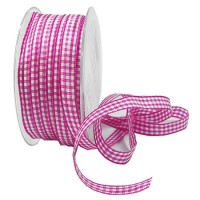 Landhauskaro, pink-weiss: 10mm breit / 25m-Rolle Landhauskaro, pink-weiss: 10mm breit / 25m-Rolle