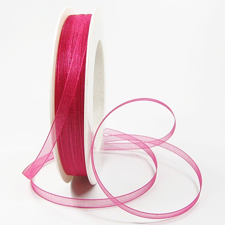 Organzaband: 5mm breit / 50m-Rolle, pink:12506121