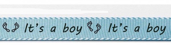 Babyband "It's a boy", hellblau