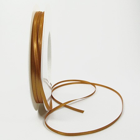 Satinband-SINFINITY, caramel: 3mm breit / 50m-Rolle, mit feiner Webkante.