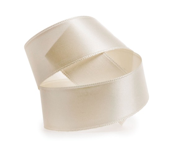 Satinband SATINA, creme: 25 mm breit, 50 Meter