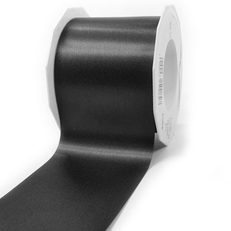 Satinband-ADRIA, Tischband: 72 mm breit / 25-Meter-Rolle, schwarz