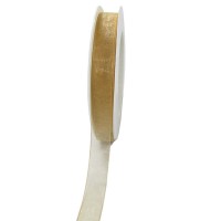 Organzaband mit feiner Webkante, gold: 15mm breit / 25-Meter-Rolle Organzaband mit feiner Webkante, gold: 15mm breit / 25-Meter-Rolle
