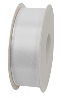 Taftband, weiss: 40mm breit / 50m-Rolle, mit feiner Webkante. Taftband, weiss: 40mm breit / 50m-Rolle, mit feiner Webkante.