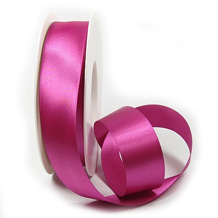 Satinband SINFINITY, pink: 25mm breit / 25m-Rolle, mit feiner Webkante.