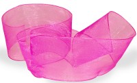 Organzaband-CHIFFON, pink: 40mm breit / 50m-Rolle, mit feiner Webkante. Organzaband-CHIFFON, pink: 40mm breit / 50m-Rolle, mit feiner Webkante.