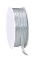 Satinband-PRÄSENT, silber-grau: 6mm breit / 50m-Rolle, mit feiner Webkante. Satinband-PRÄSENT, silber-grau: 6mm breit / 50m-Rolle, mit feiner Webkante.