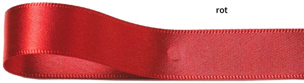 Satinband-PREMIUM, rot: 15mm breit / 25m-Rolle, mit feiner Webkante