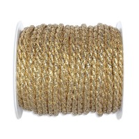 Lurex-Kordel: 6mm breit / 25m-Rolle, gold Lurex-Kordel: 6mm breit / 25m-Rolle, gold