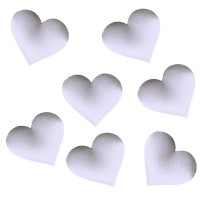 SATIN-Herzen, weiß - 2,5 cm Ø (= 24 St.-Beutel) SATIN-Herzen, weiß - 2,5 cm Ø (= 24 St.-Beutel)
