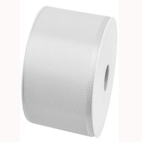 Taftband, weiss: 60mm breit / 50m-Rolle, mit feiner Webkante Taftband, weiss: 60mm breit / 50m-Rolle, mit feiner Webkante