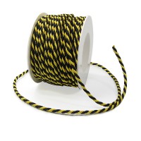 Kordel, schwarz-gelb: 4mm breit / 25m-Rolle. Kordel, schwarz-gelb: 4mm breit / 25m-Rolle.