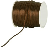 Satinkordel-Seidenkordel: 3mm Ø breit / 100m-Rolle, dunkelbraun Satinkordel-Seidenkordel: 3mm Ø breit / 100m-Rolle, dunkelbraun