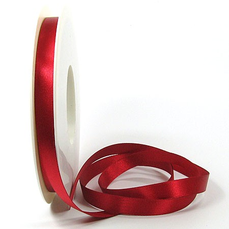 Satinband-SINFINITY, rot: 10mm breit / 25m-Rolle, mit feiner Webkante
