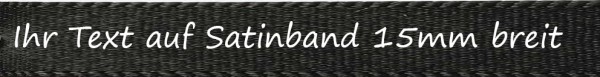 Ihr Text auf Satinband - Farbauswahl: rot 15mm breit - 5m / 25m - Schreibschrift