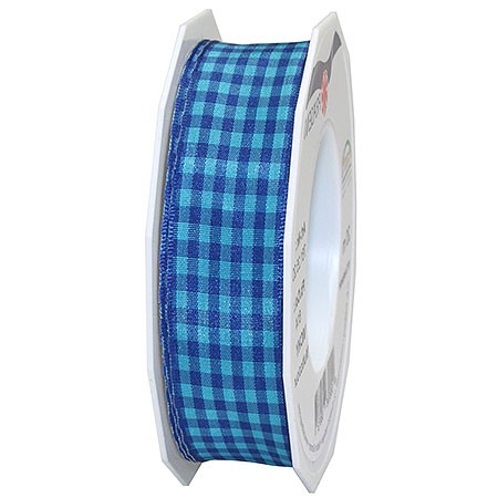 Vichy Multicolor, blau: 25mm breit / 20m-Rolle