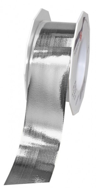 POLYBAND-Mexico: 40mm breit / 25m-Rolle, silber-metallic.