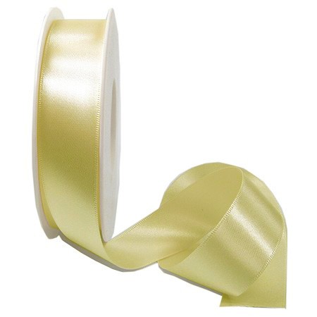 Satinband SINFINITY, vanille-creme: 25mm breit / 25m-Rolle, mit feiner Webkante.