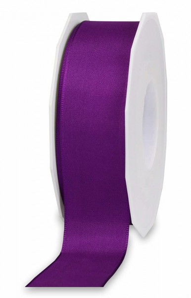 Taftband, lila: 40mm breit / 50m-Rolle, mit feiner Webkante.