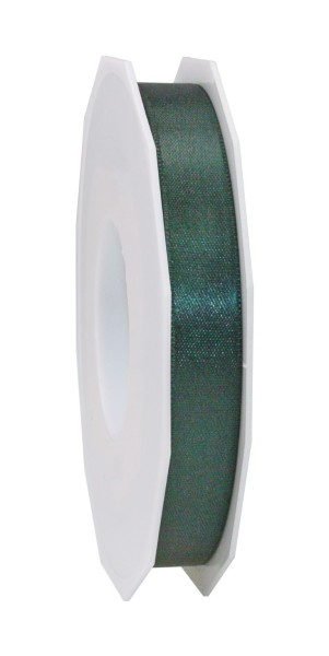 Satinband-PRÄSENT, tannengrün: 15mm breit / 25m-Rolle, mit feiner Webkante.