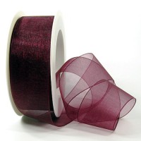 Organzaband: 38mm breit / 25m-Rolle, Bordeaux Organzaband: 38mm breit / 25m-Rolle, Bordeaux