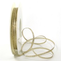 Satinband-Brokat, gold: 3mm breit / 50m-Rolle. Satinband-Brokat, gold: 3mm breit / 50m-Rolle.