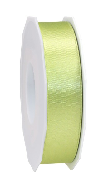 Satinband-PRÄSENT, lindgrün: 25mm breit / 25m-Rolle, mit feiner Webkante.