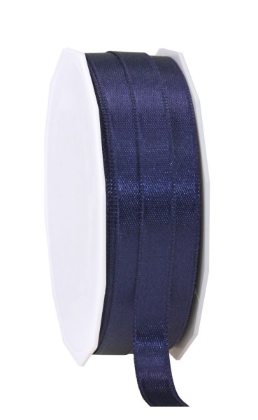 Satinband-PRÄSENT, dunkelblau: 10mm breit / 25m-Rolle, mit feiner Webkante.