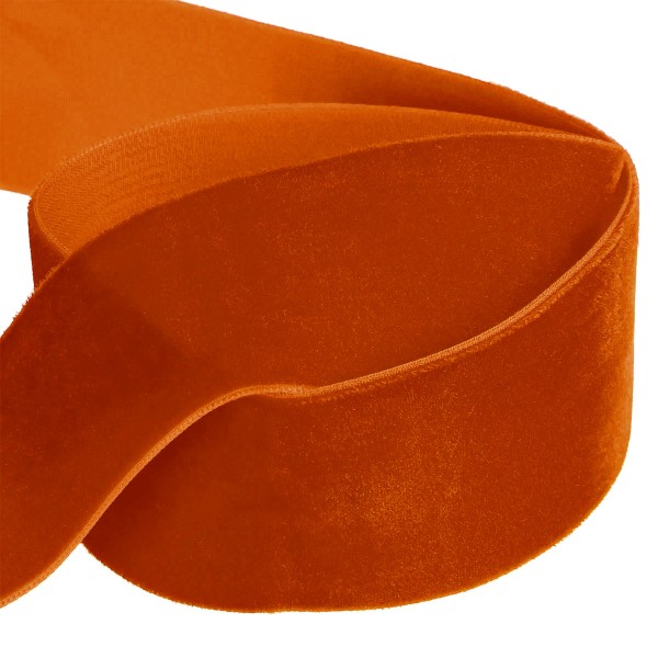 Samtband-VELVET, terracotta: 10mm breit / 20m-Rolle