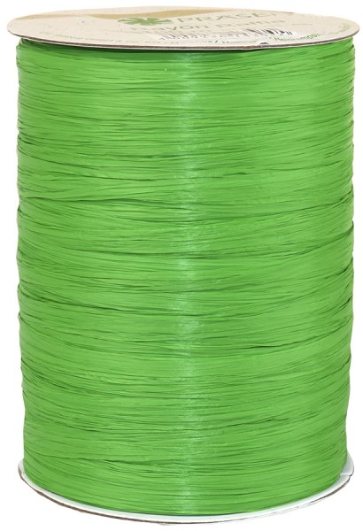 Raffia - RAYON, Bindebast: 10mm breit / 100m-Rolle, apfelgrün