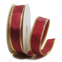 Classic, weinrot-gold: 25mm breit / 25m-Rolle Classic, weinrot-gold: 25mm breit / 25m-Rolle