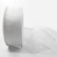 Organzaband weiss, 38mm breit / 25m-Rolle Organzaband weiss, 38mm breit / 25m-Rolle
