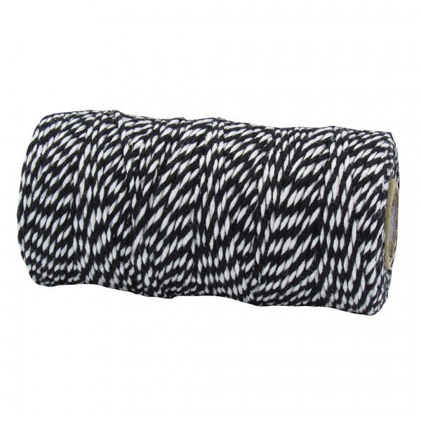 Bäckergarn, schwarz-weiß: 2mm breit / 50m-Rolle.