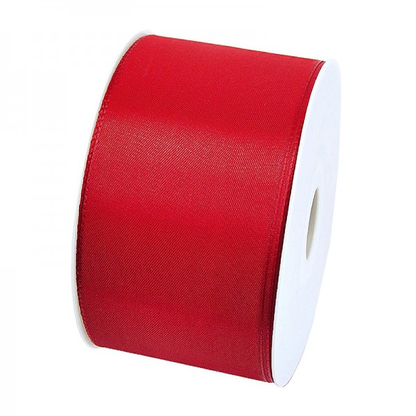 Taftband, rot: 60mm breit / 50m-Rolle, mit feiner Webkante