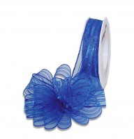 Ziehschleifenband VENEDIG: 25mm breit / 25m-Rolle, blau Ziehschleifenband VENEDIG: 25mm breit / 25m-Rolle, blau