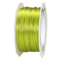 Satinkordel-Seidenkordel: 3mm Ø breit / 50m-Rolle, lindgrün Satinkordel-Seidenkordel: 3mm Ø breit / 50m-Rolle, lindgrün