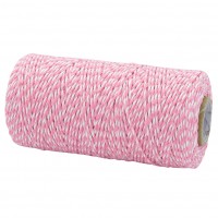 Bäckergarn, hellrosa-weiß: 1,5mm breit / 100m-Rolle Bäckergarn, hellrosa-weiß: 1,5mm breit / 100m-Rolle