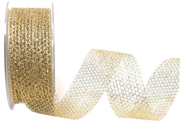Gitterband-LUREX, gold: 38 mm breit / 25 Meter