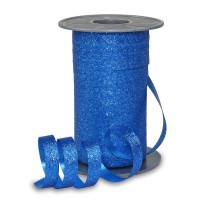 Polyband-Glitter: 10mm breit / 100m-Rolle, royalblau Polyband-Glitter: 10mm breit / 100m-Rolle, royalblau