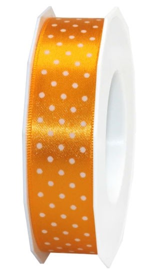 Pünktchenband-MINI DOTS, orange: 25mm breit / 20m-Rolle.