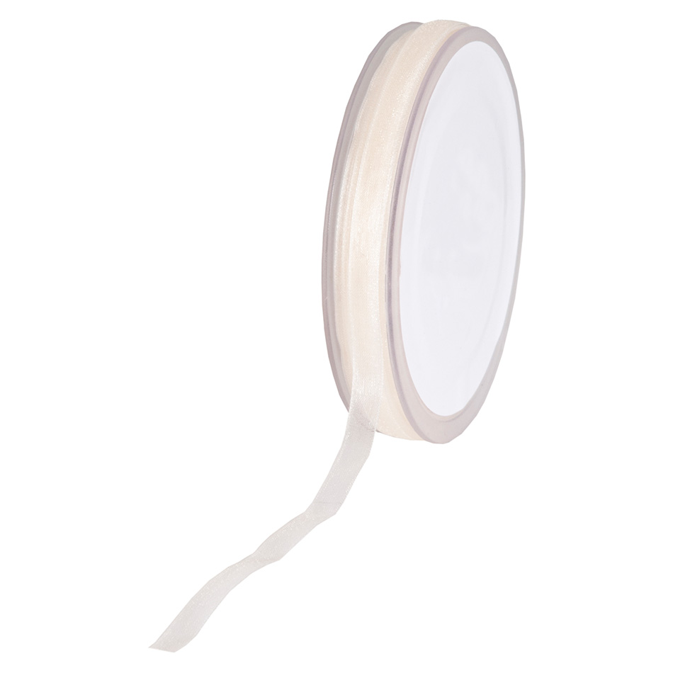 6mm Hochzeit Schleifenband creme Organza Band 25m feines Organzaband 0,06 €//m