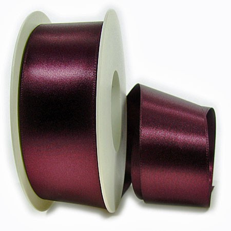 Satinband-SINFINITY, aubergine: 38mm breit / 25m-Rolle, mit feiner Webkante